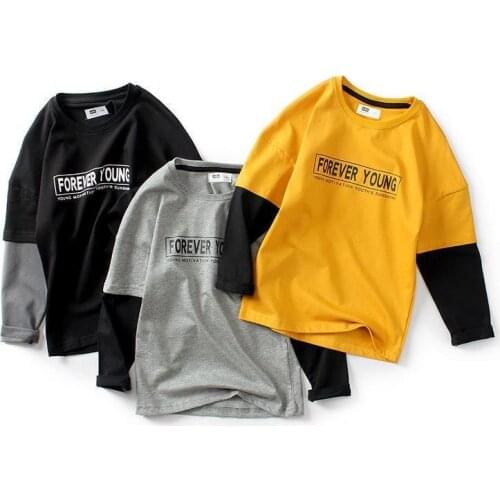 2021 Spring Autumn Boys Long Sleeve Top T-shirt Clothes Kids Boys Clothes T Shirt Children Clothing Cotton Boy Top Tees