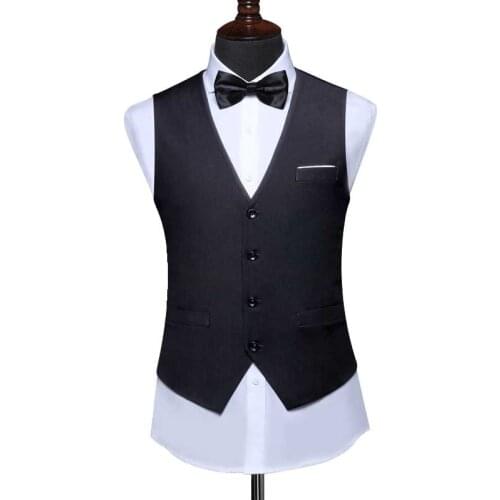 Spring Autumn Slimming Vest Men England Casual Waistcoat 4 Button V-Neck Office Wedding Vest Sleeveless Jacket Plus Size S-6XL