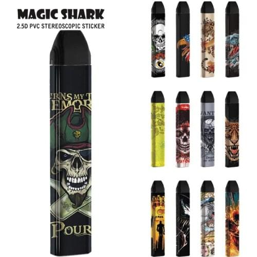 Magic Shark Flash Man Skull Pirate Venum Toroto Dinosaur Tiger Case Skin Cover Full Film Sticker for Uwell Caliburn