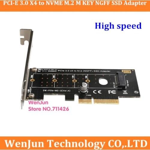 High quality PCI-E PCI Express 3.0 X4 to NVME M.2 M KEY NGFF SSD pcie M2 riser card Adapter with free shipping