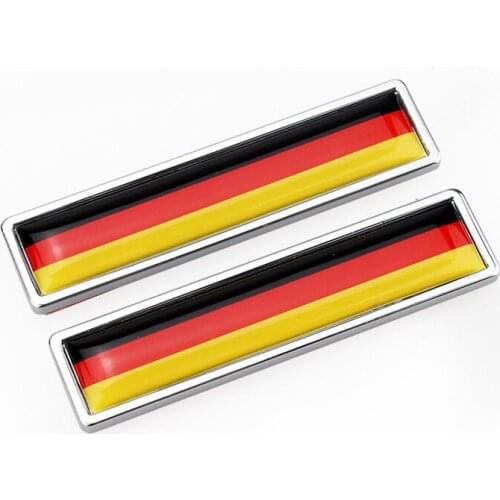 1 Pair German Flag Germany 3D Metal Car Sticker Decal Decoration Badge Emblem Accessories Auto Stickers For Audi Bmw Toyota Ford