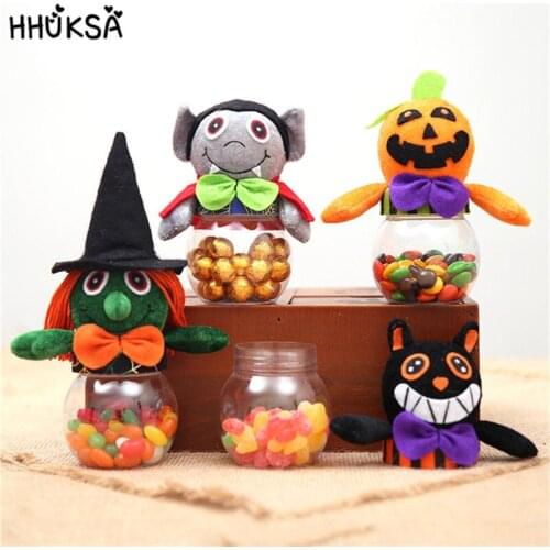 1Pc Halloween Candy Jar Pumpkin Witch Black Cat Children Gift Party Home Decor Prop Dress Up Accessories Halloween Decoration