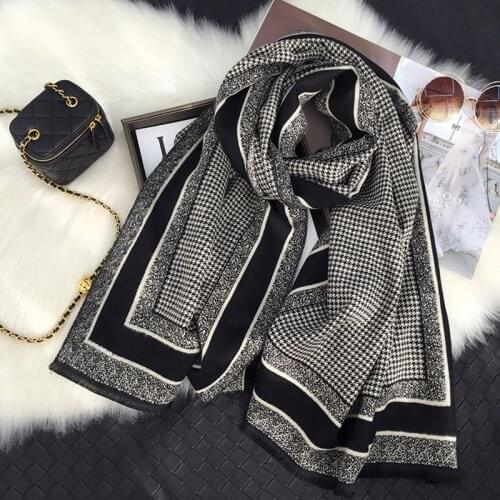 2020 luxury brand houndstooth cashmere scarf Women men winter plaid scarf holiday gifts