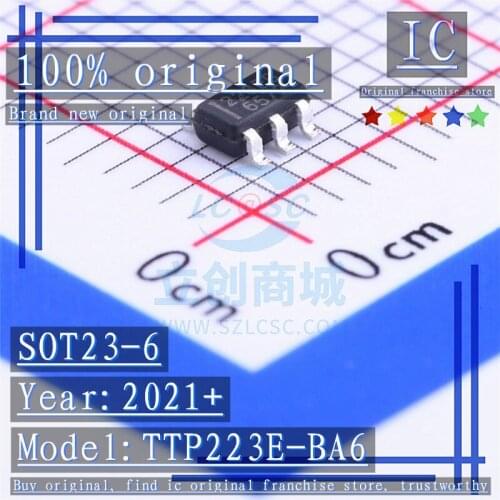2021+ 100% Brand new original 10PCS-50PCS TTP223E-BA6 223B SOT23-6 Single touch chip with built-in LDO voltage regulator circuit