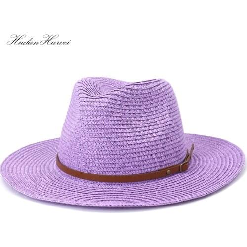 2021 New Arrivel Summer Colorful Jazz Straw Hats Ladies Outdoor Church Party Travel Beach Sun Protection Hat