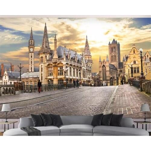 Beibehang 3d brick wallpaper wallpapers for living room European city street scenery 3d wallpaper background wallpapel de parede