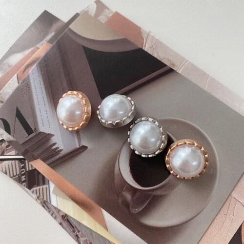5pcs/lot Sewing Buttons Metal Pearl Round 11.5mm Wide Sewing Accessories Clothing Decorative Scrapbooking Handicraft DIY Crafts
