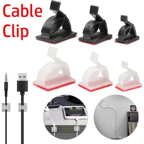 50pcs Self Adhesive Cable Clips Wire Organizer Line Clasp Desktop Charger Cable Fastener Fixer Storage Holder Multipurpose