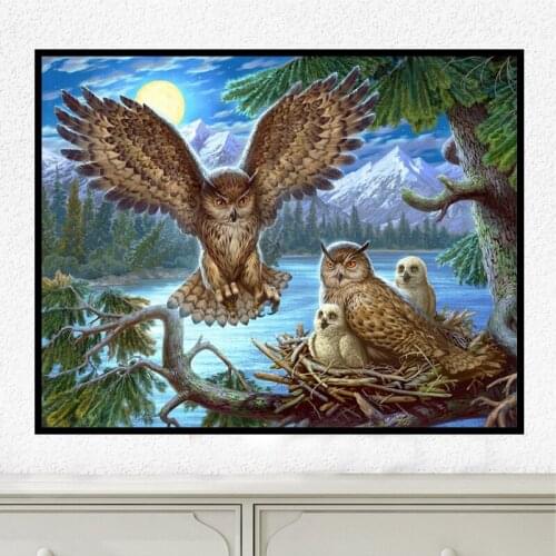 5D DIY Diamond Embroidery Birds Owl 3D Full Diamond Painting Cross Stitch Kit Rhinestone Beads for Needlework Mosaic Decoration