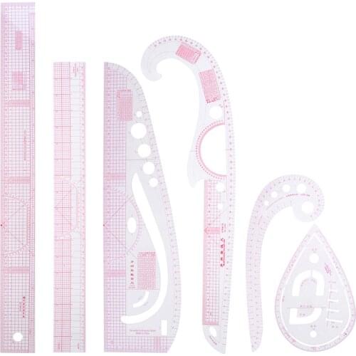 6pcs/set DIY Multi-function Quilting Seam Sewing Patchwork Drawing Rulers