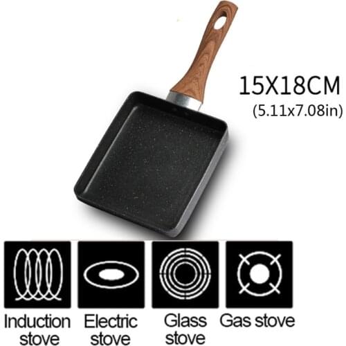 Nonstick Retangular Omelette Pan Tamagoyaki Egg Pan for stovetop and Induction