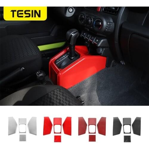 TESIN Interior Accessories for Suzuki Jimny JB74 2019 Car Gear Shift Panel Decoration Cover Stickers for Suzuki Jimny 2020