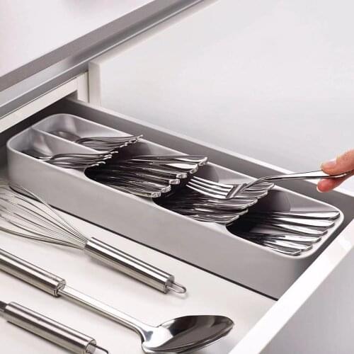 5 compartment The Spoon Holder Fork Knife Spoon Organizer Kitchen Drawer Storage Box Container Organizer Convenient Durable Luxury