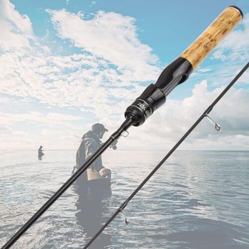 Cheap 1.68M Carbon lure Spinning Fishing ul Power Fishing Tackle Lure Rod 2 section Fishing rod wooden handle Slow Pole pesca