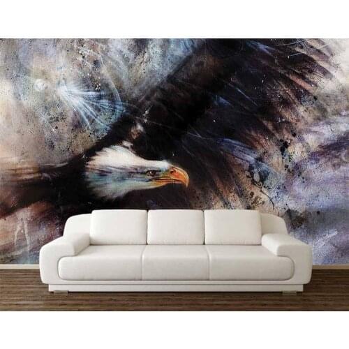 Custom 3D Photo Wallpaper Eagle Oilpainting Background Wall Decoration Poster Art Removable Wall Mural Wall Stickers