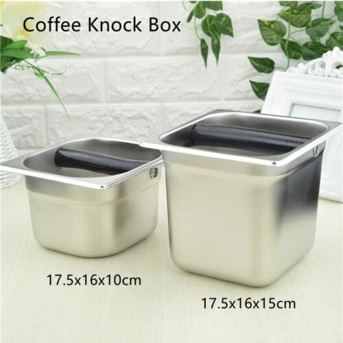 Coffee Knock Box Stainless Steel Coffee Grounds Container Box Barista Coffee Residue Bucket Grind Waste Bin Knocking Bucket