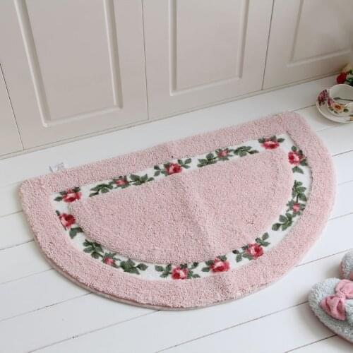 Bathroom Mat Tea Table Bibulous Antiskid Suede Rose Washable Kitchen Rug Bath Mat Bathroom Products Rug Doormat
