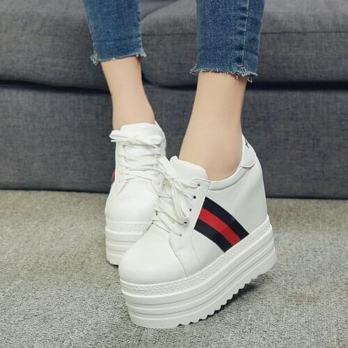 Women Sneakers 2020 Spring Autumn High Heels Ladies Casual Shoes Women Wedges platform shoes Female Thick Bottom Trainers
