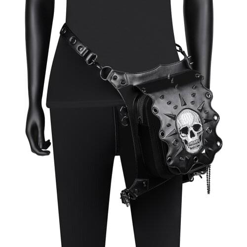 2021 Fashion Cool Halloween Bag Women Skull Head Luxury Designer Crossbody Outdoor Motocycle Black Shoulder Bag