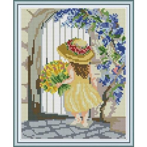 The girl sending flowers diamond painting kit 5D DIY round/square rhinestone cross stitch kit mosaic diamond embroidery handmade