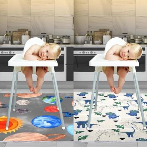 High Chair Cushion Anti-dirty Floor Mat Baby Anti-fall Protection Mat Waterproof Non-slip Multi-purpose Baby Play Mat 130*130cm