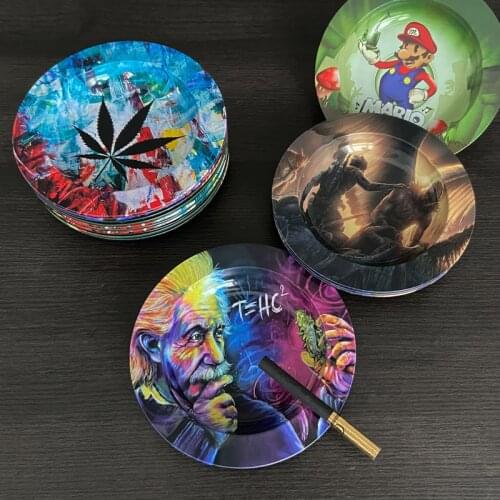 New 1pcs Metal Cigarette Ashtray Home Creative Personality Bar Cigar Ashtray Portable Mens Gadgets Smoking Accessories