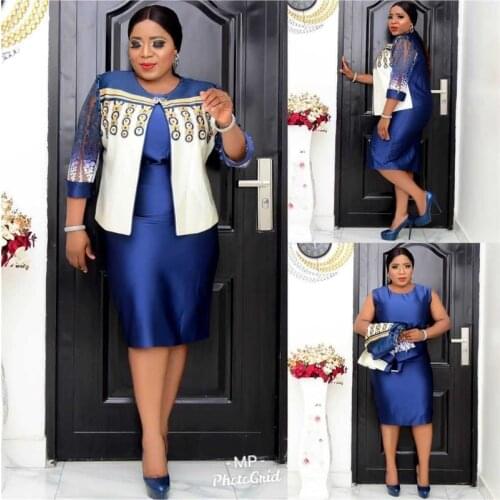 2021 Clothing New Popite Fashion MomS Dress Blazer Embroidered Print Stitched Jacket Suit Two-Piece Set Women