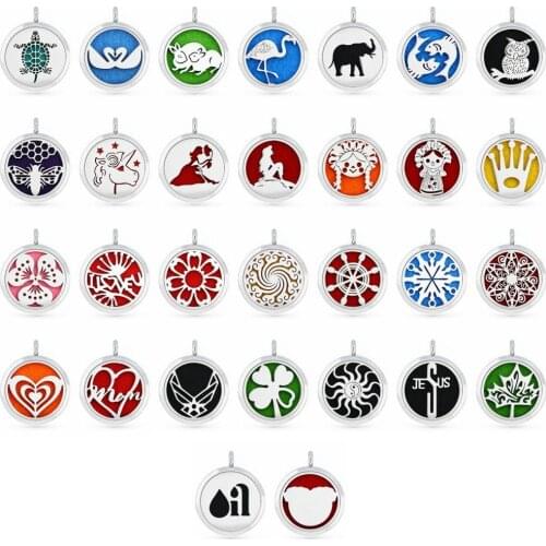 New Unicorn Owl Turtle 30mm magnetic Perfume locket Aromatherapy locket essential oil Diffuser Locket pendant fit necklace