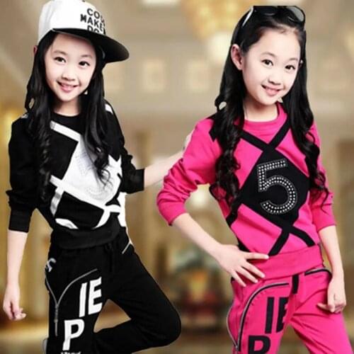 Girls Clothes Autumn Spring Long Sleeve Shirts + Pants Suits Sports Childrens Clothing Sets Teen Kids Clothes 9 10 11 12 Year