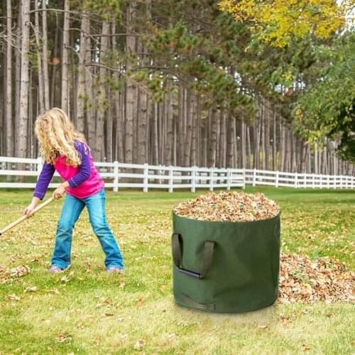 Outdoor Durable Waterproof Canvas Reusable Garden Lawn Yard Waste Bag Leaf Courtyard Trash Container Bags