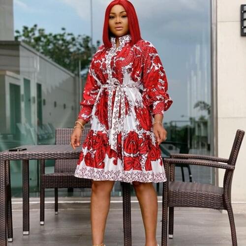 Dress for Women 2021 Spring/Autumn Fashion Elegant Womens Print Large Size Dress Woman Clothes Plus Size Dress S-3XL