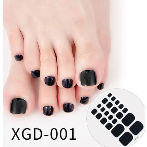 Dropshipping 22tips/Sheet Toe Nail Stickers Adhesive Toenail Art Polish Tips Nail Wraps Strips Easy to Wear Manicure for Women