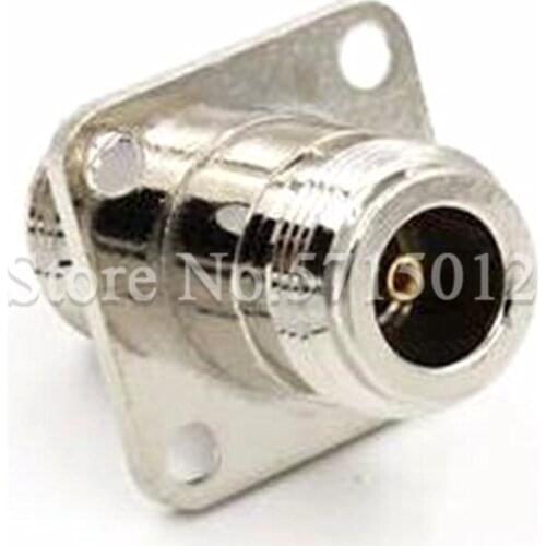 2Pcs Radio Frequency RF Adaptor N-KKF N Type Double Famale Head Straight Through Connector Converter With Flange