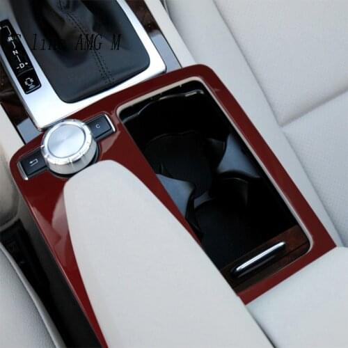 RHD LHD For Mercedes Benz C Class W204 Car stainless steel Central Console Cup Holder Frame Sticker Trim E Class Coupe C207 W212