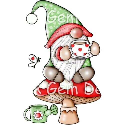 Mushroom Christmas Gnomes Teacup Kettle Cutting Dies For DIY Scrapbook Handmade Paper Craft Metal Steel Merry Christmas Dies