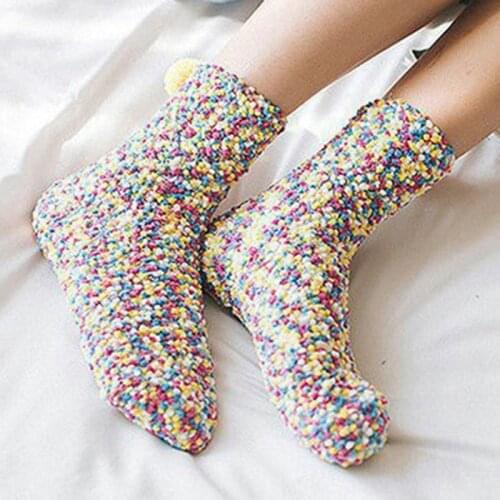 Christmas Women Girls Thicken Bed Sleeping Socks Fluffy Warm Winter Soft Floor Socks