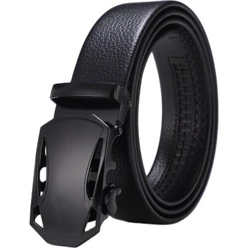 Flying Art Black Belt Mens belt Business Automatic Buckle casual Korean Version of the wild simple trendy youth Fashion Belt