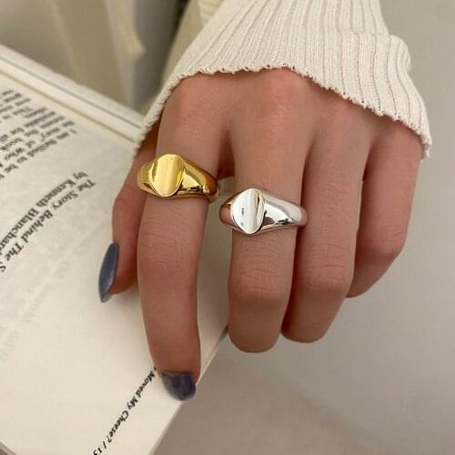 VENTFILLE 925 Sterling Silver Ring for Women Men Round Gold Ring Geometric Party Jewelry Gifts