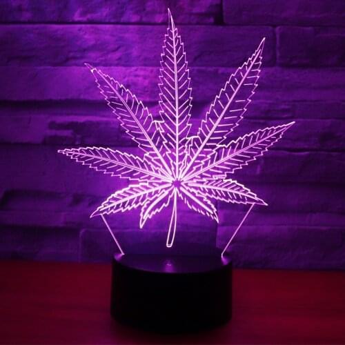 Nine petals Leaves Lamp LED Night Light Action Figure 7 Colors Touch Table Decoration Light Optical Illusion