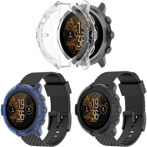 TPU Soft Edge Glass Screen Protector Case Shell Frame For Suunto 7 Sport Smart Watch Suunto7 Protective Bumper Cover Accessories