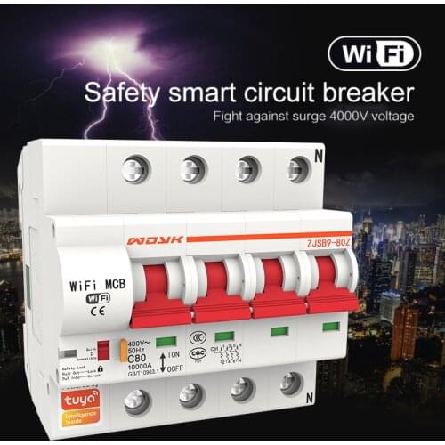 Smart Life(tuya) App 3p WiFi Smart Circuit Breaker Overload Short Circuit Protection Work With Alexa Google Home For Smart Home