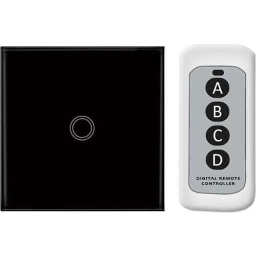EU Standard Touch Wall light switch Wireless Remote Control light Switch Glass panel 1Gang 1Way Sensor touch wall light switch