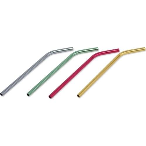 WOWSHINE new mixed color aluminum bent drinking straws100pcs/lot food grade juicy straws 8mm*215mm mixed colors
