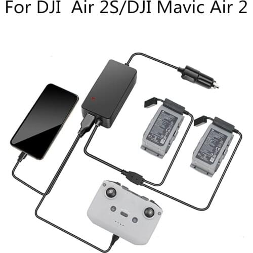 Battery Car Charger USB Charging Controller Phone Hub for DJI Air 2S/DJI Mavic Air 2 Drone