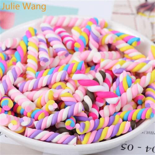 Julie Wang 20PCS Randomly Mix Resin Colorful Soft Rainbow Candy Slime Charms Pendants Jewelry Necklace Bracelet Accessory