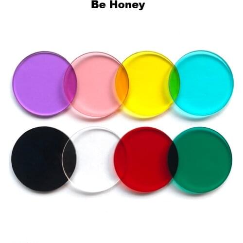 10pcs/lot)Acrylic Circular Multicolor Transparent Wafer Ear Clips DIY Handmade Earrings Jewelry Accessories Materials Wholesale