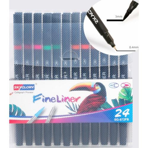 12/18/24/36 Color Top Quality Double-tip Hook Liner Soft-tip Watercolor Childrens Art Painting Pen Christmas Gifts