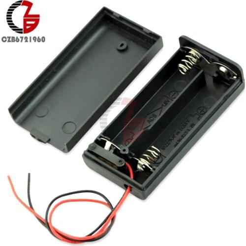 2PCS 2A Battery Holder Box Case with ON/OFF Switch and Cover for 2AA battery