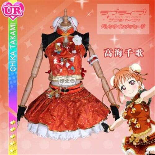 2019 Anime Clothes Love Live Sunshine Aqours Takami Chika Cosplay Costume Chinese dress gorgeous cheongsam awaken A