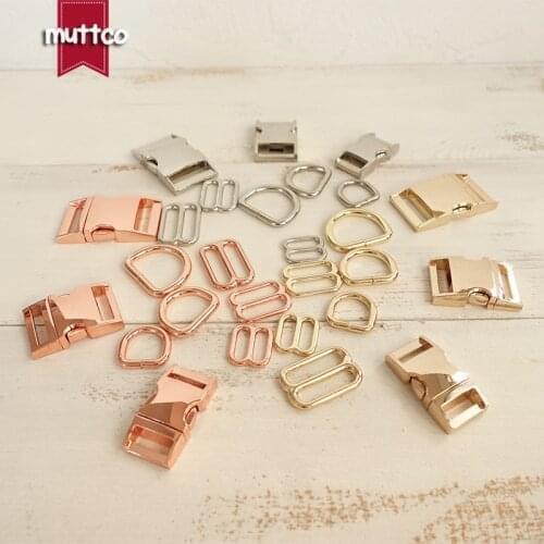 50sets/lot(metal buckle+adjust buckle+D ring)plated metal buckle Zinc Alloy 15,20,25mm diy dog collars accessory 3 colours